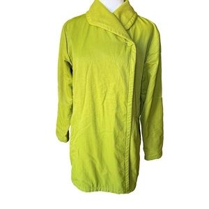 Eileen Fisher Chartreuse Green Lightweight One Button Jacket Size XS